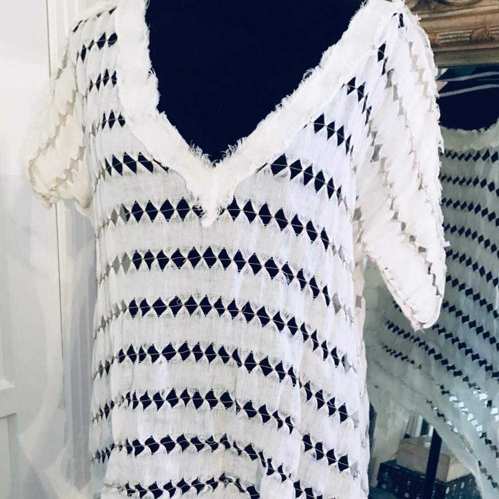 Swim coverup.New Romantics with Brown stitching
